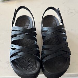 Crocs Women's Black Strappy Sandals Size 7